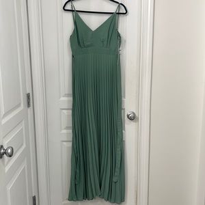 Pleated Sage Green Maxi dress. NWT